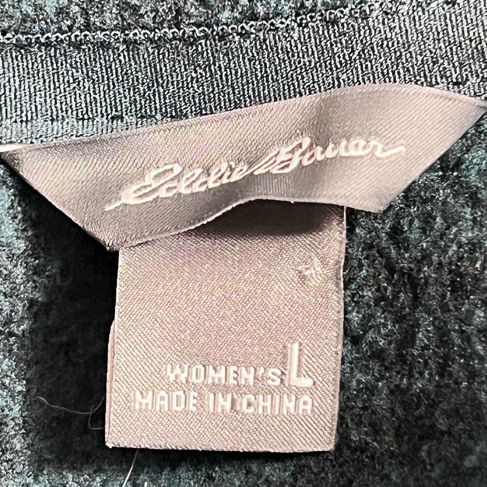 Eddie Bauer Women's Quarter Zip Fleece Pullover Sweater Dark Green Size Large - Picture 3 of 8